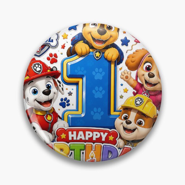 Artikelvorschau, Paw Patrol Aufkleber zum 1. Geburtstag | Niedliches Design für Kindergeburtstage entworfen und verkauft von NorthernDk_art .