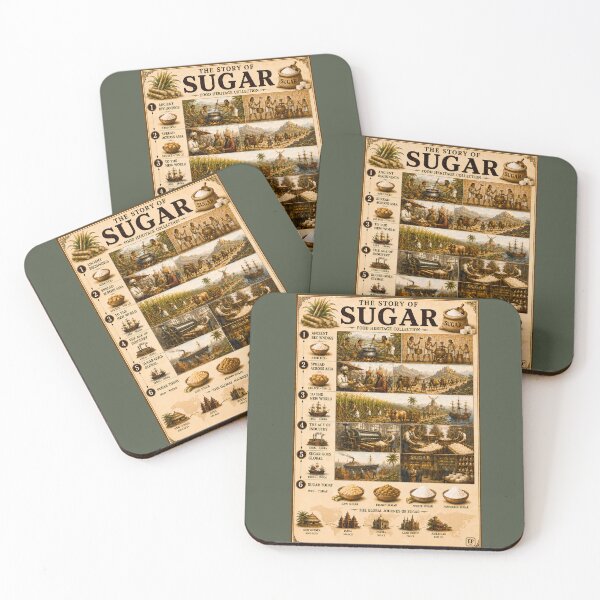 Item preview, Vintage Sugar History Food Infographic Poster⁠ designed and sold by Easternpantry.