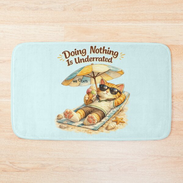 Item preview, Doing Nothing Is Underrated - Lazy Cute Beach Cat designed and sold by WeLoveCatss.