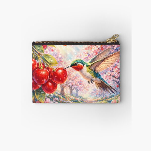 Item preview, Hummingbird in Red Cherry Orchard designed and sold by M-Y-A-R-T-.