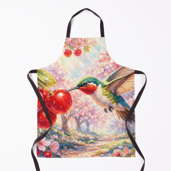 Item preview, Hummingbird in Red Cherry Orchard designed and sold by M-Y-A-R-T-.