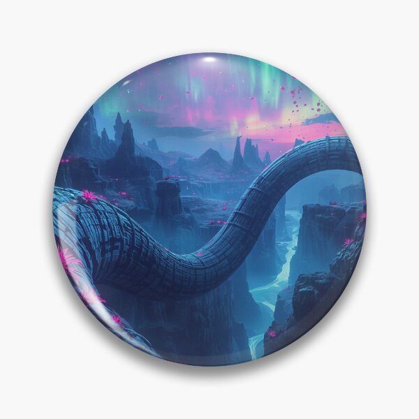 Item preview, Glow Serpent Canyon Alien Fantasy Landscape designed and sold by Luminous Wilds.