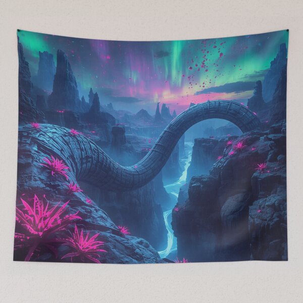 Item preview, Glow Serpent Canyon Alien Fantasy Landscape designed and sold by Luminous Wilds.