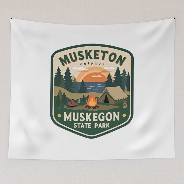 Item preview, Musketon Outpost Muskegon State Park Michigan Camping Outdoors Adventure designed and sold by Simsimah26Parks.