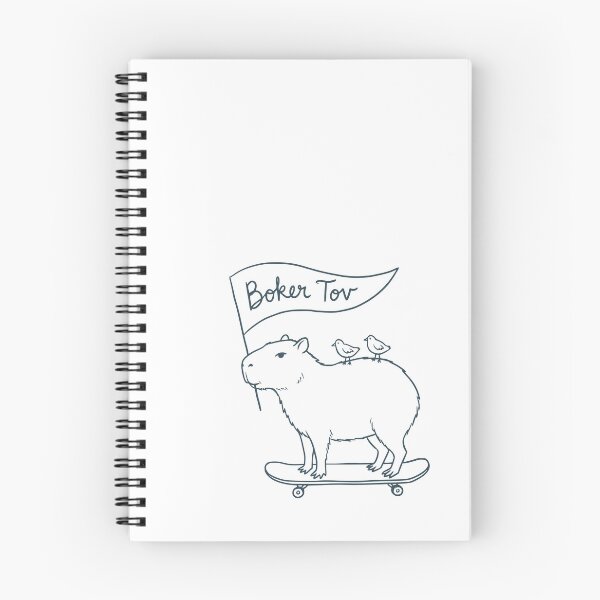 Item preview, Boker Tov - Good Morning - Capybara on a Skateboard designed and sold by Amber Dove Studio.