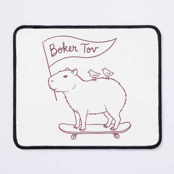Item preview, Boker Tov - Good Morning - Capybara on a Skateboard designed and sold by Amber Dove Studio.