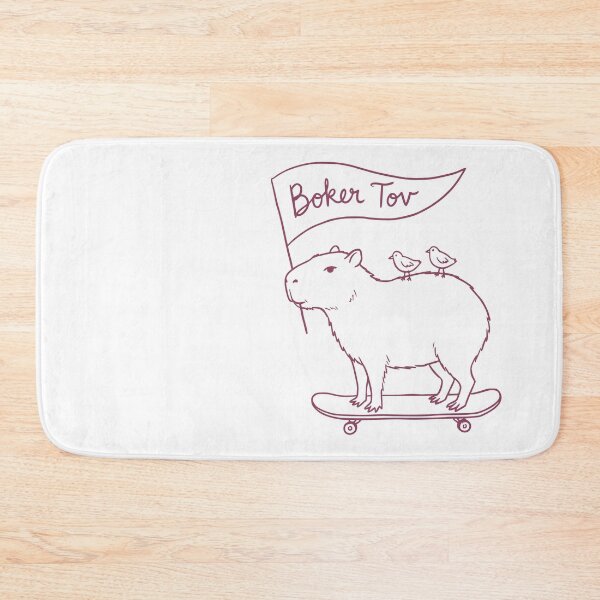 Item preview, Boker Tov - Good Morning - Capybara on a Skateboard designed and sold by Amber Dove Studio.