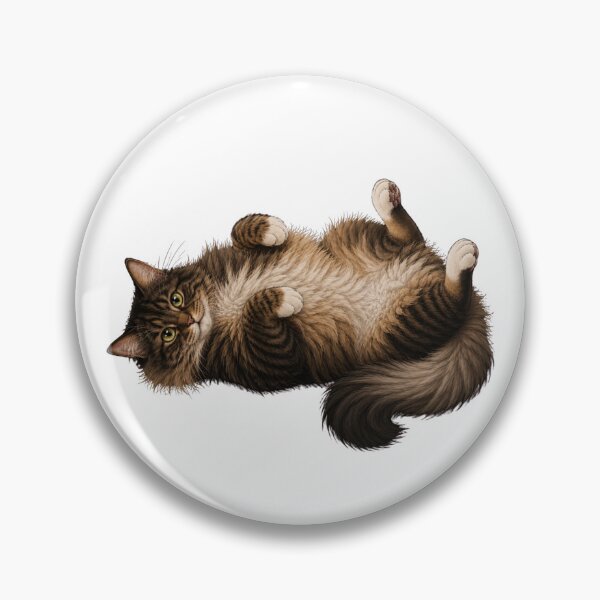 Item preview, Fluffy Brown Tabby Cat Belly Up designed and sold by RealEqEdit.