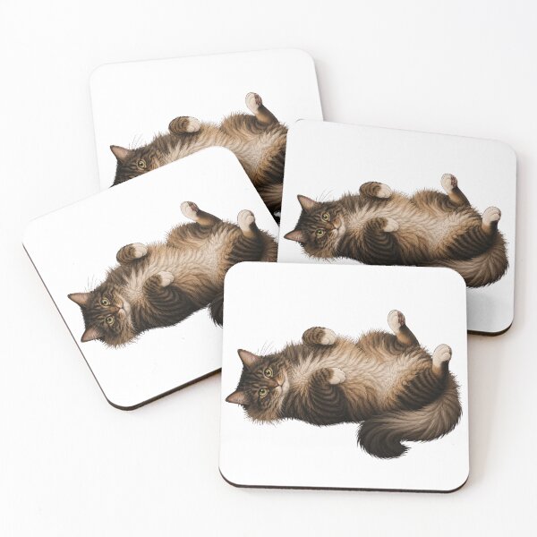 Item preview, Fluffy Brown Tabby Cat Belly Up designed and sold by RealEqEdit.