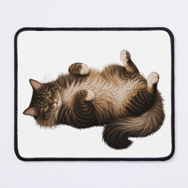 Item preview, Fluffy Brown Tabby Cat Belly Up designed and sold by RealEqEdit.