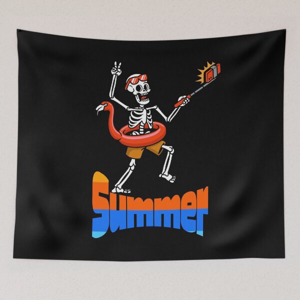 Item preview, Funny Summer Skeleton Flamingo Pool Float Selfie Design designed and sold by Karim-Karem.
