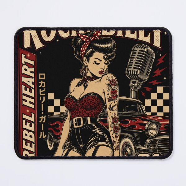 Item preview, Rockabilly Rebel Heart Pin Up Hot Rod Vintage Design designed and sold by ObsidianUruk.