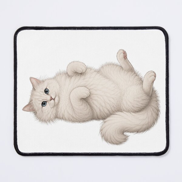 Item preview, Fluffy White Cat Belly Up designed and sold by RealEqEdit.