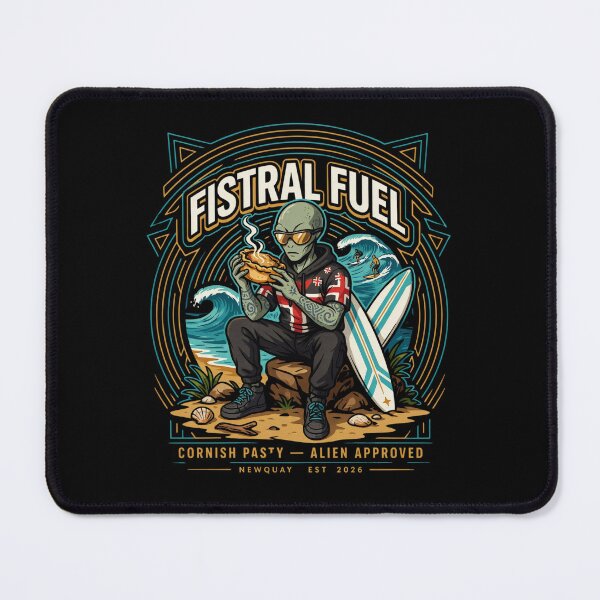 Item preview, Fistral Fuel — Tattooed Alien Surfer Cornish Pasty Newquay Cornwall T-Shirt V1 designed and sold by DarylWelsh2024.