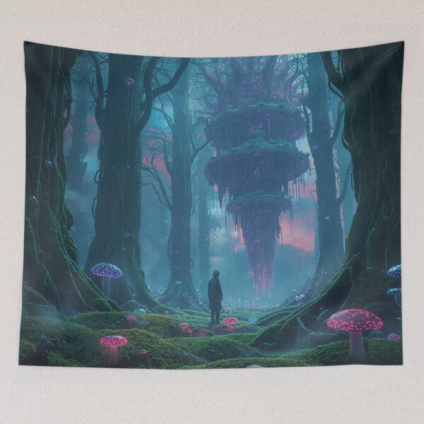 Item preview, Skyvine Infinity Forest Alien Fantasy Landscape designed and sold by Luminous Wilds.