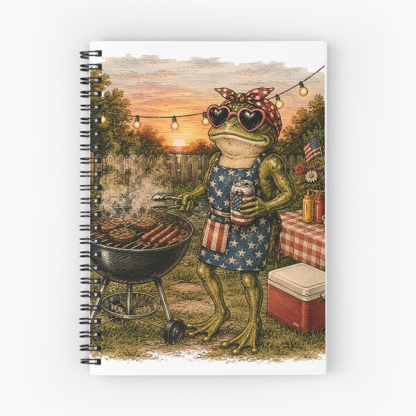 Item preview, Vintage 4th of July BBQ Frog Grill Patriotic Holiday designed and sold by BeataPrint.