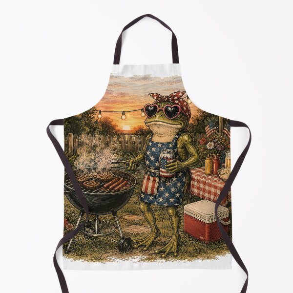 Item preview, Vintage 4th of July BBQ Frog Grill Patriotic Holiday designed and sold by BeataPrint.