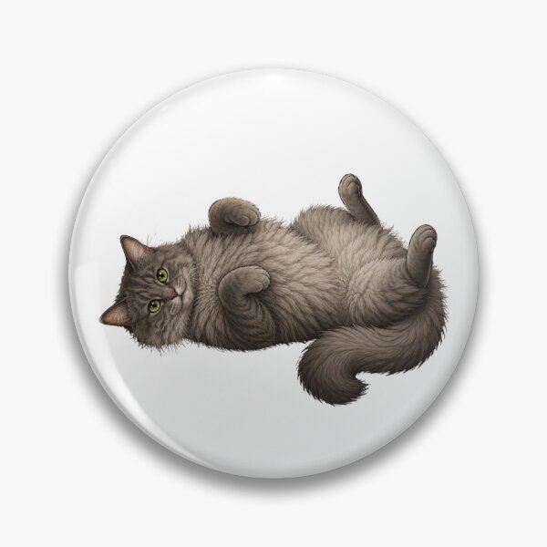 Item preview, Fluffy Gray Tabby Cat Belly Up designed and sold by RealEqEdit.