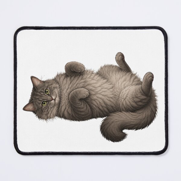 Item preview, Fluffy Gray Tabby Cat Belly Up designed and sold by RealEqEdit.