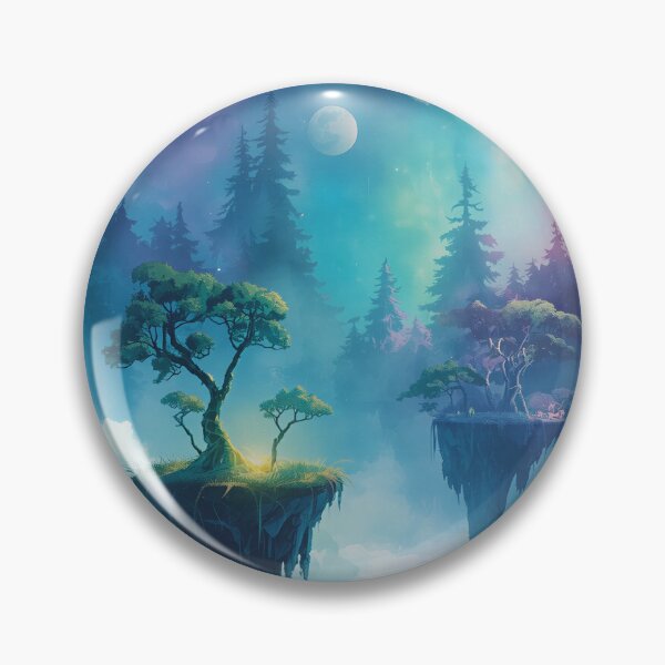 Item preview, Watercolor Bioluminescent Sky Forest Alien Landscape designed and sold by Luminous Wilds.