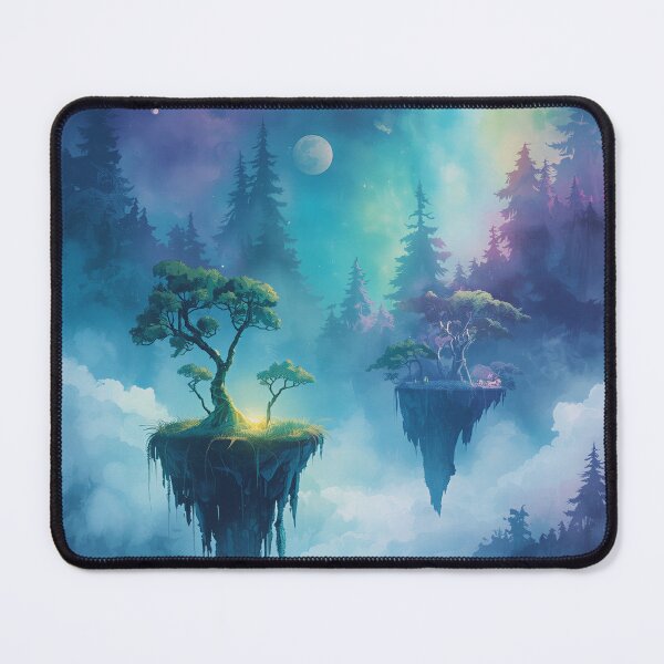 Item preview, Watercolor Bioluminescent Sky Forest Alien Landscape designed and sold by Luminous Wilds.