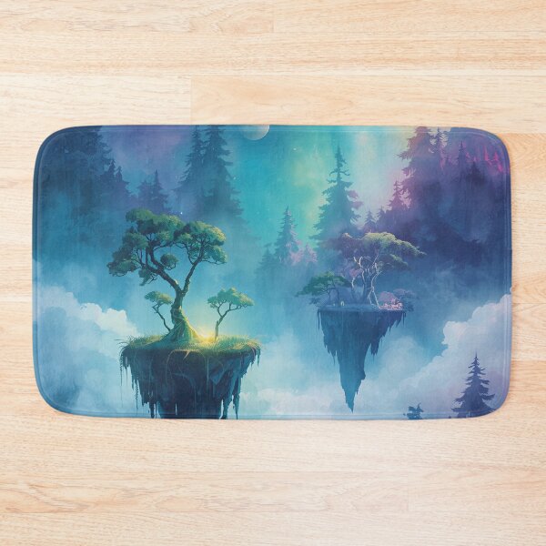 Item preview, Watercolor Bioluminescent Sky Forest Alien Landscape designed and sold by Luminous Wilds.