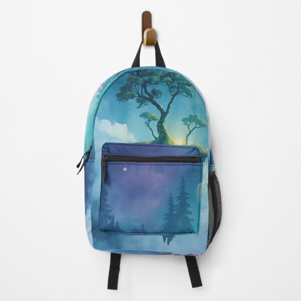 Item preview, Watercolor Bioluminescent Sky Forest Alien Landscape designed and sold by Luminous Wilds.