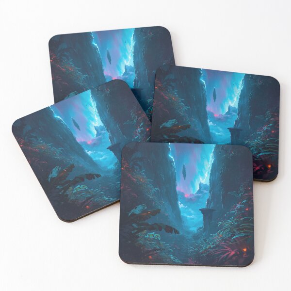Item preview, Oil Painting Neon Jungle Rift Alien Landscape designed and sold by Luminous Wilds.