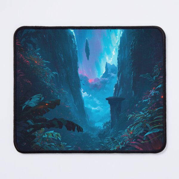Item preview, Oil Painting Neon Jungle Rift Alien Landscape designed and sold by Luminous Wilds.