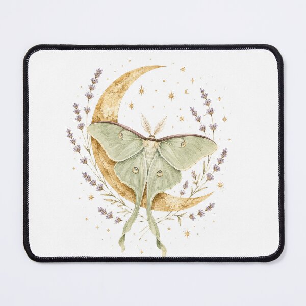 Item preview, Luna Moth and Crescent Moon — Celestial Cottage Witch Art designed and sold by DreamelleStudio.