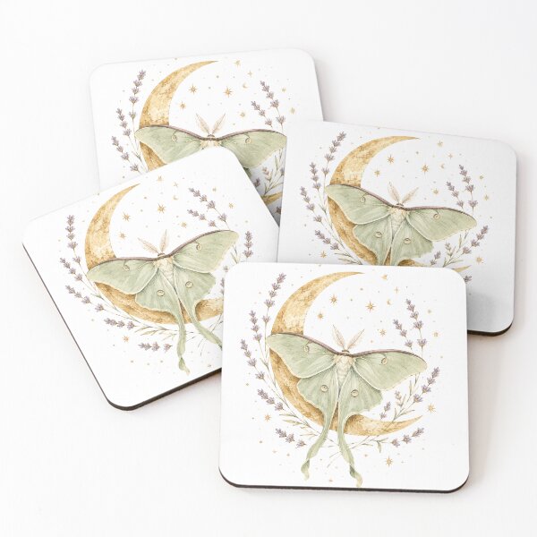 Item preview, Luna Moth and Crescent Moon — Celestial Cottage Witch Art designed and sold by DreamelleStudio.