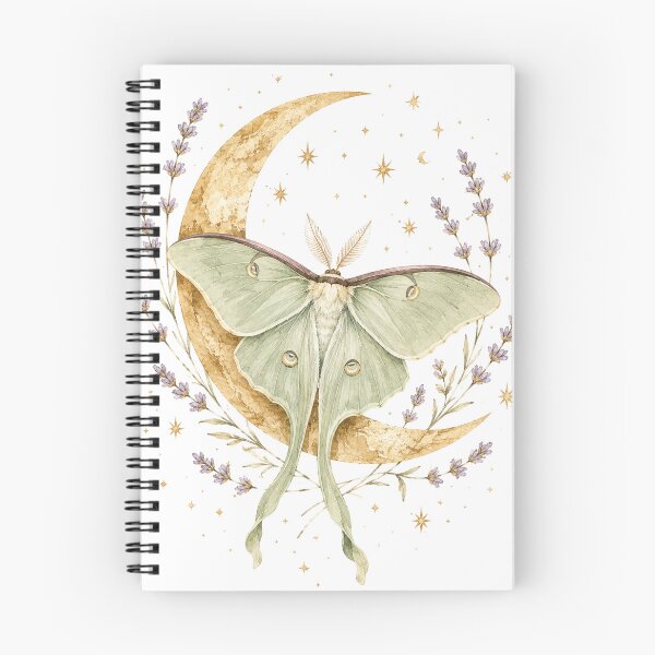 Item preview, Luna Moth and Crescent Moon — Celestial Cottage Witch Art designed and sold by DreamelleStudio.