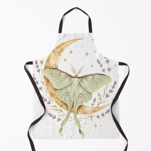 Item preview, Luna Moth and Crescent Moon — Celestial Cottage Witch Art designed and sold by DreamelleStudio.
