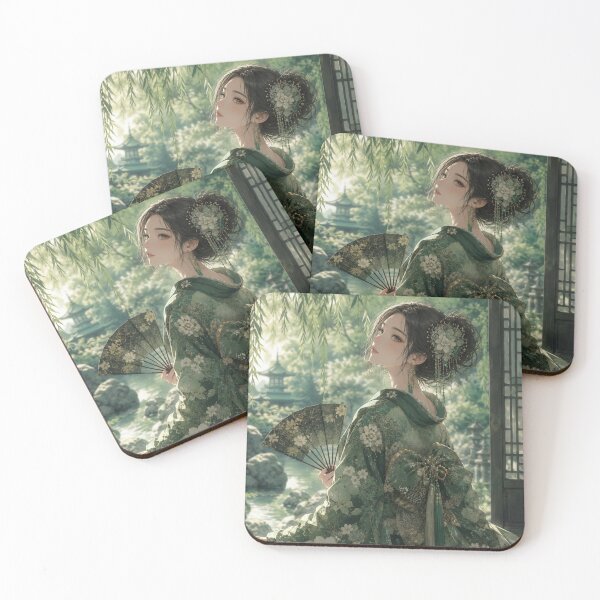 Item preview, Green Kimono Lady designed and sold by Japanese Vibes.