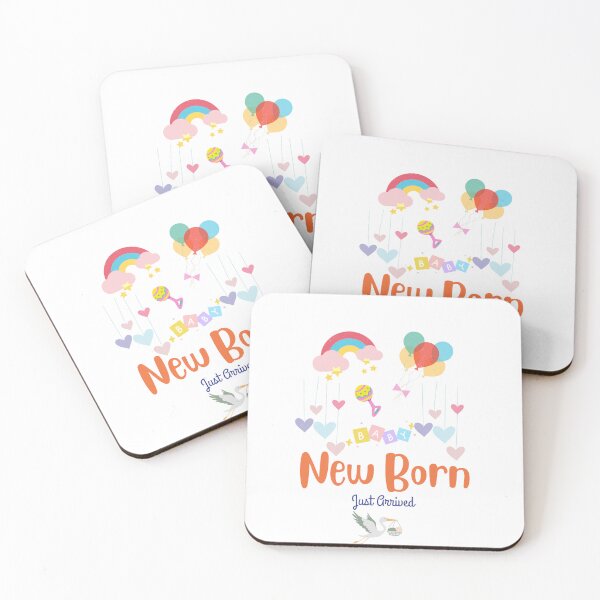 Item preview, New Born baby just arrived with cute colourful balloons and rainbow  designed and sold by ShipDrop.