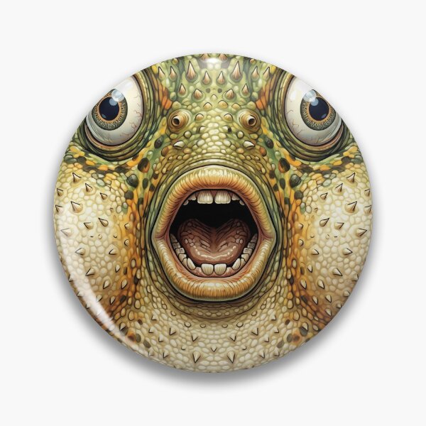 Item preview, Funny Panicked Pufferfish Face T-Shirt Cute Ocean Animal Meme Artwork designed and sold by MERAKISL.
