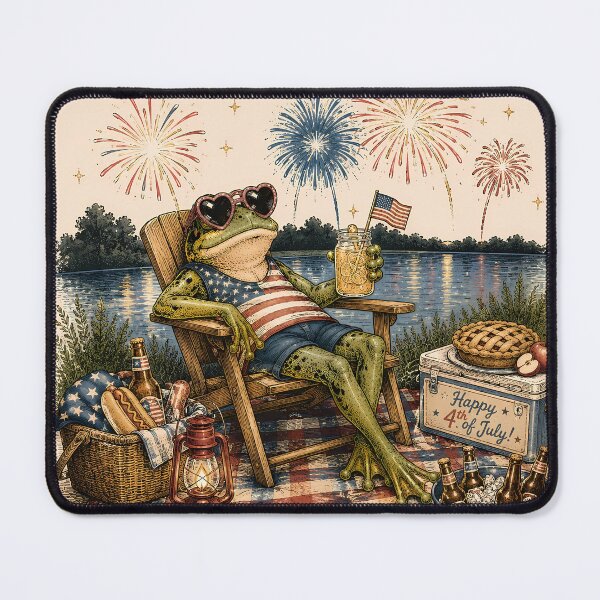 Item preview, Vintage 4th of July Frog Fireworks Picnic Holiday designed and sold by BeataPrint.