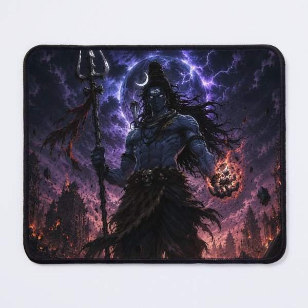 Item preview, Shiva The Destroyer Anime Art | Divine Cosmic Warrior | Trident God Illustration designed and sold by ShiftAndShade.