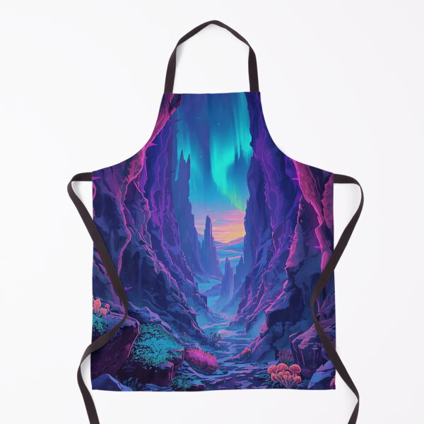 Item preview, Gouache Aurora Spine Canyon Alien Landscape designed and sold by Luminous Wilds.