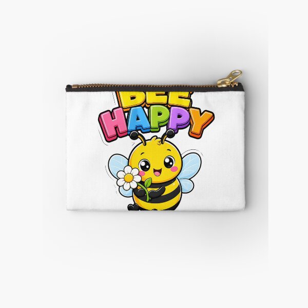 Item preview, Bee Happy Sweet Bee with Flower Kawaii Saying designed and sold by BoosterShop.