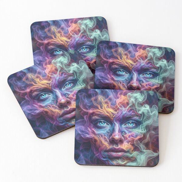 Item preview, Ethereal Nebula Soul: Cosmic Smoke Portrait designed and sold by ToxicInkArt.