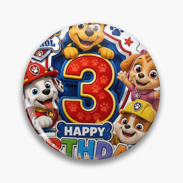 Item preview, Paw Patrol 3rd Birthday Sticker | Cute Kids Birthday Party Design designed and sold by NorthernDk_art .