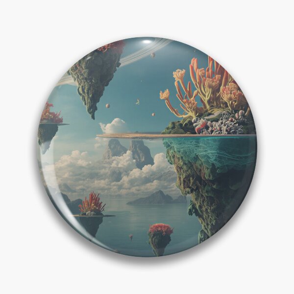 Item preview, Surreal Floating Coral Sky Ocean Alien Landscape designed and sold by Luminous Wilds.