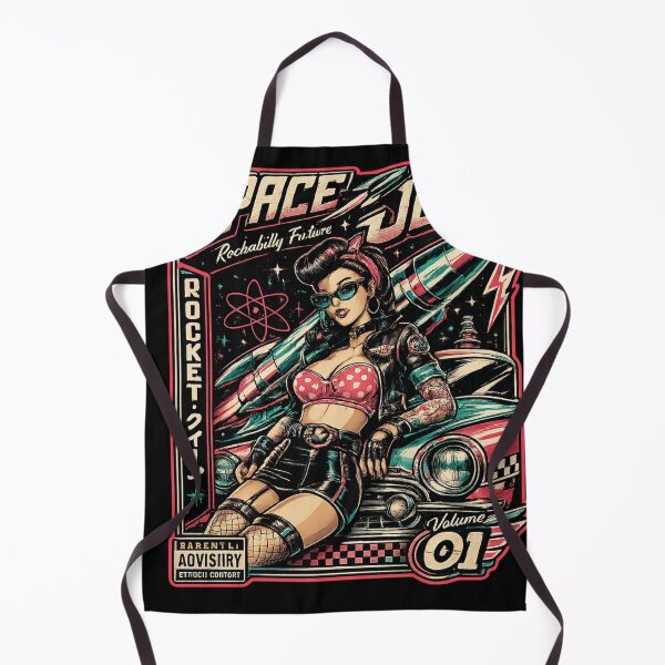 Item preview, Space Jets Rockabilly Future Retro Rocket Pin Up Design designed and sold by ObsidianUruk.