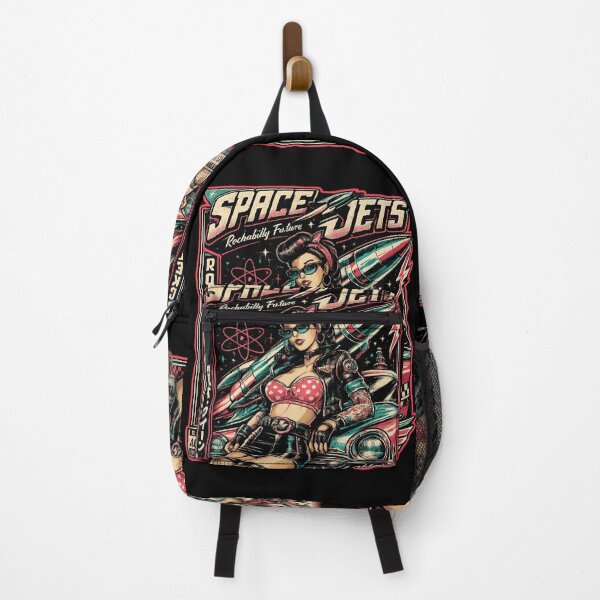 Item preview, Space Jets Rockabilly Future Retro Rocket Pin Up Design designed and sold by ObsidianUruk.