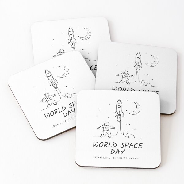 Item preview, World Space Day — One Line Infinite Space Minimalist Astronaut Rocket T-Shirt V1 designed and sold by DarylWelsh2024.