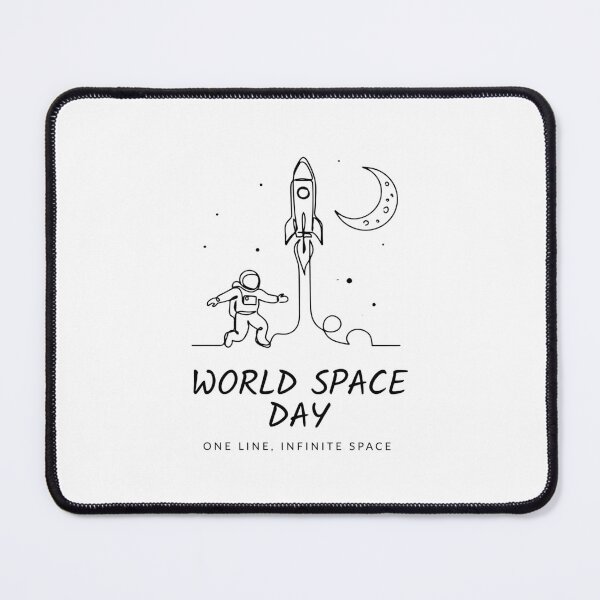 Item preview, World Space Day — One Line Infinite Space Minimalist Astronaut Rocket T-Shirt V1 designed and sold by DarylWelsh2024.