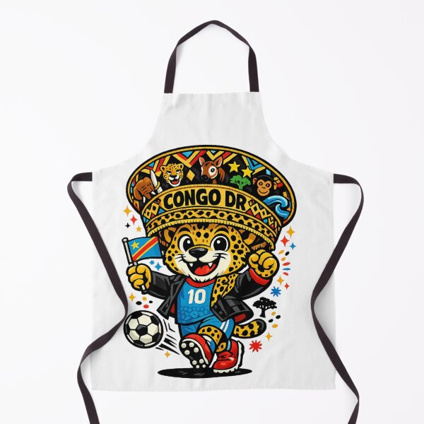 Item preview, Congo DRC Leopard Soccer football mascot | Congolese football fan gift designed and sold by Youngkev-arts.