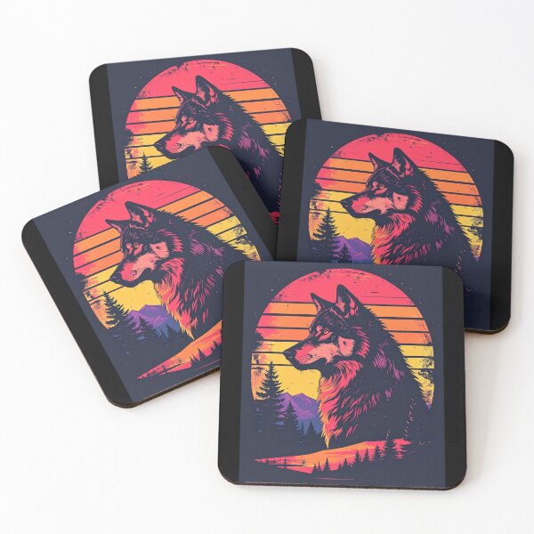 Item preview, Retro Synthwave Wolf Sunset Vector Art designed and sold by Shiv-Shop9494.