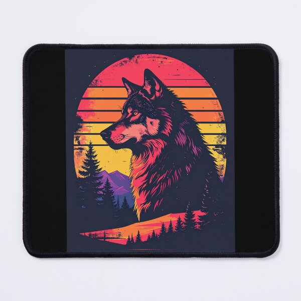 Item preview, Retro Synthwave Wolf Sunset Vector Art designed and sold by Shiv-Shop9494.
